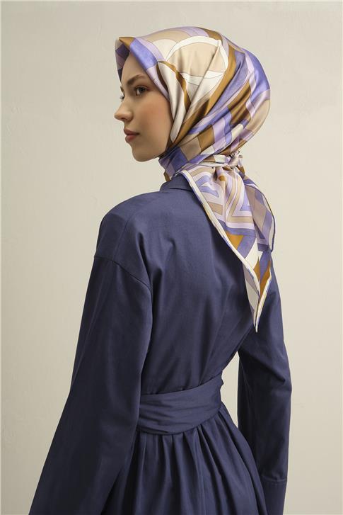 Armine Çiçek Desenli Saf İpek Sura Eşarp 9336 34