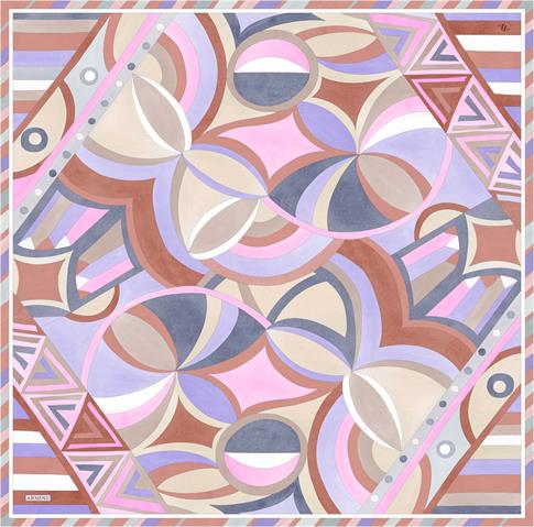 Armine Geometrik Desenli Saf İpek Sura Eşarp 9336D 35 