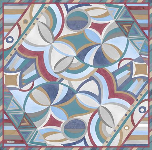 Armine Geometrik Desenli Saf İpek Sura Eşarp 9336D 81