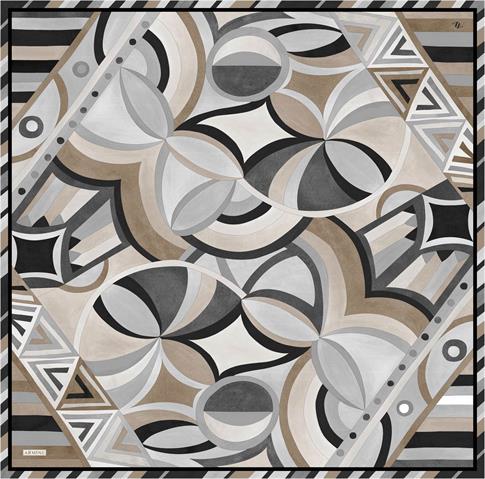 Armine Geometrik Desenli Saf İpek Sura Eşarp 9336D 85