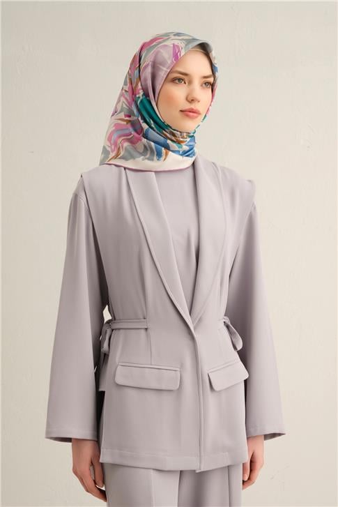 Armine Çiçek Desenli Saf İpek Twill Eşarp 9337D 06