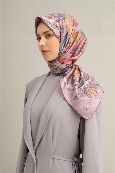 Armine Etnik Desenli Saf İpek Twill Eşarp 9338D 53