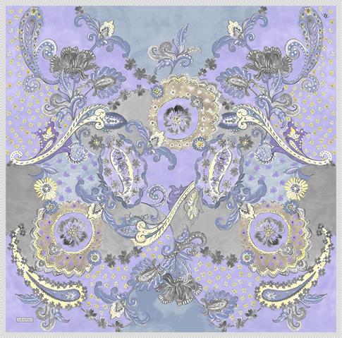 Armine Etnik Desenli Saf İpek Twill Eşarp 9338D 82