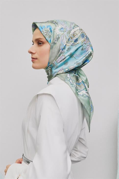 Armine Etnik Desenli Saf İpek Sura Eşarp 9338D 56