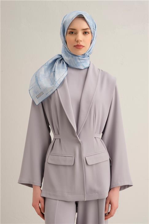 Armine Soyut Desenli Saf İpek Sura Eşarp 9339D 07