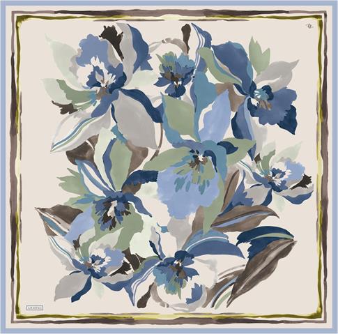 Armine Çiçek Desenli Saf İpek Sura Eşarp 9340D 34