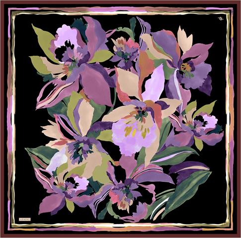 Armine Çiçek Desenli Saf İpek Sura Eşarp 9340D 36