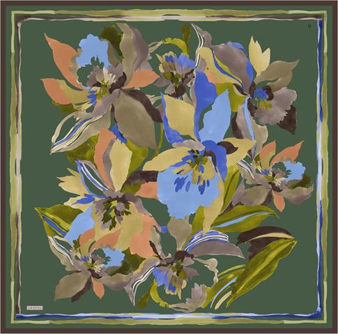 Armine Çiçek Desenli Saf İpek Sura Eşarp 9340D 54