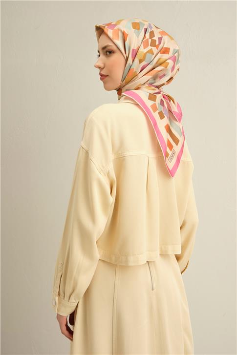Armine Geometrik Desenli Saf İpek Sura Eşarp 9341D 33