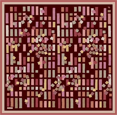 Armine Geometrik Desenli Saf İpek Sura Eşarp 9341D 34