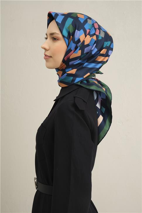 Armine Geometrik Desenli Saf İpek Sura Eşarp 9341D 58