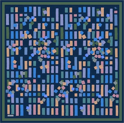 Armine Geometrik Desenli Saf İpek Sura Eşarp 9341D 58