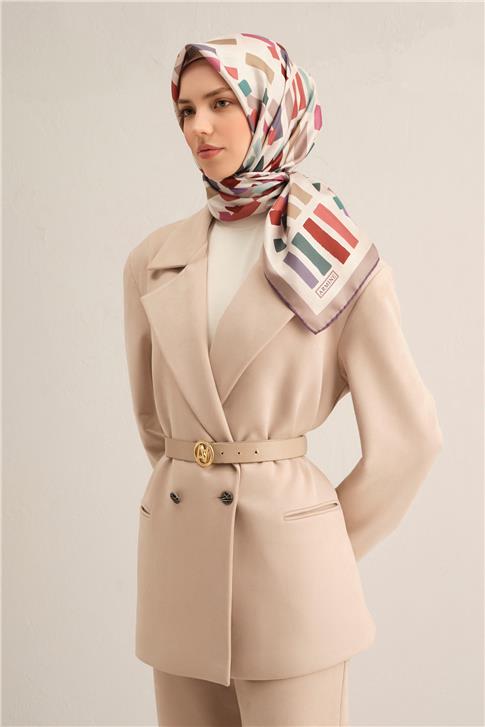 Armine Çiçek Desenli İpek Sura Eşarp 9341 04