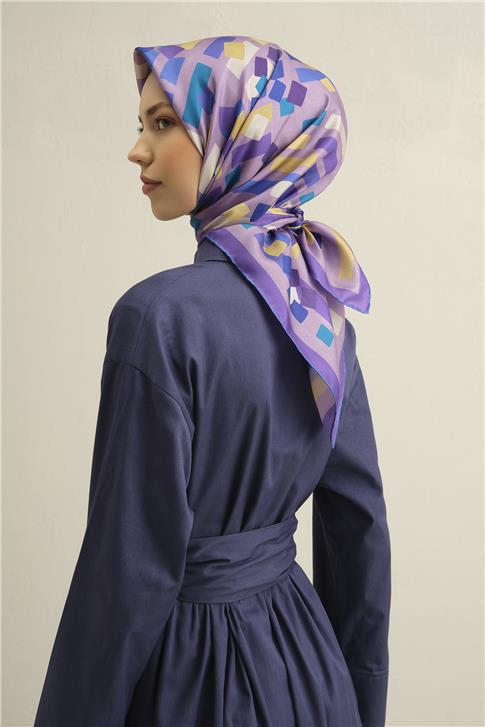 Armine Çiçek Desenli İpek Sura Eşarp 9341 55