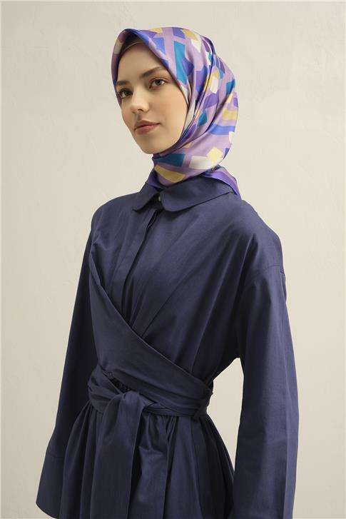 Armine Çiçek Desenli İpek Sura Eşarp 9341 55