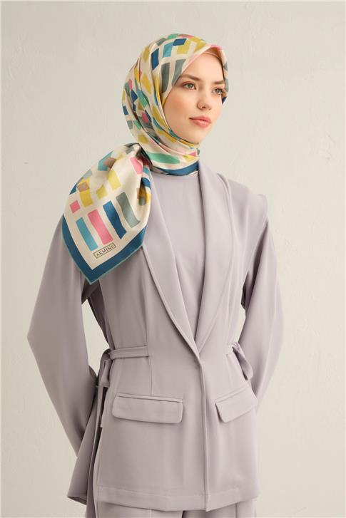 Armine Çiçek Desenli İpek Sura Eşarp 9341 81