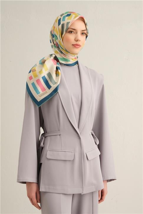 Armine Çiçek Desenli İpek Sura Eşarp 9341 81
