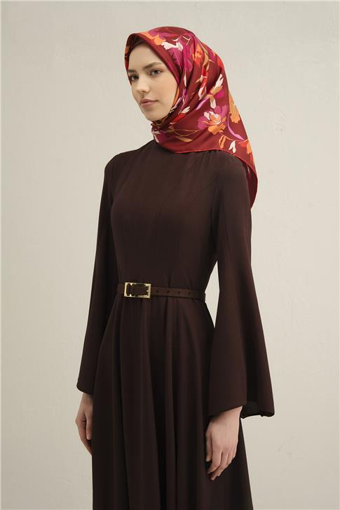 Armine Çiçek Desenli Saf İpek Sura Eşarp 9342D 53
