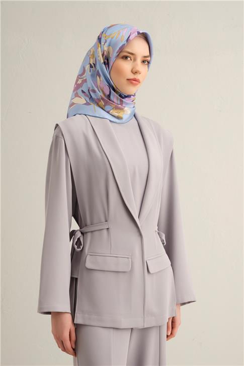 Armine Çiçek Desenli Saf İpek Twill Eşarp 9342D 32