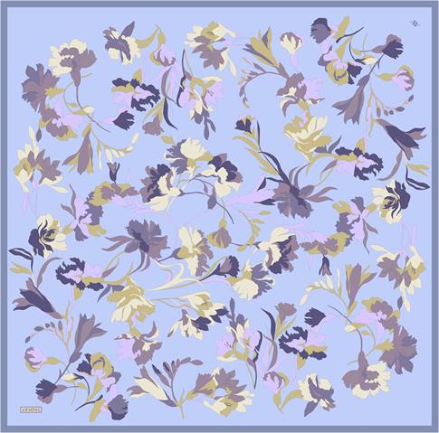 Armine Çiçek Desenli Saf İpek Twill Eşarp 9342D 32