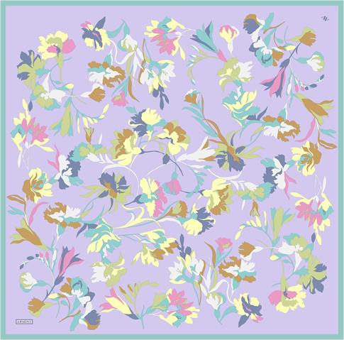 Armine Çiçek Desenli Saf İpek Twill Eşarp 9342D 56