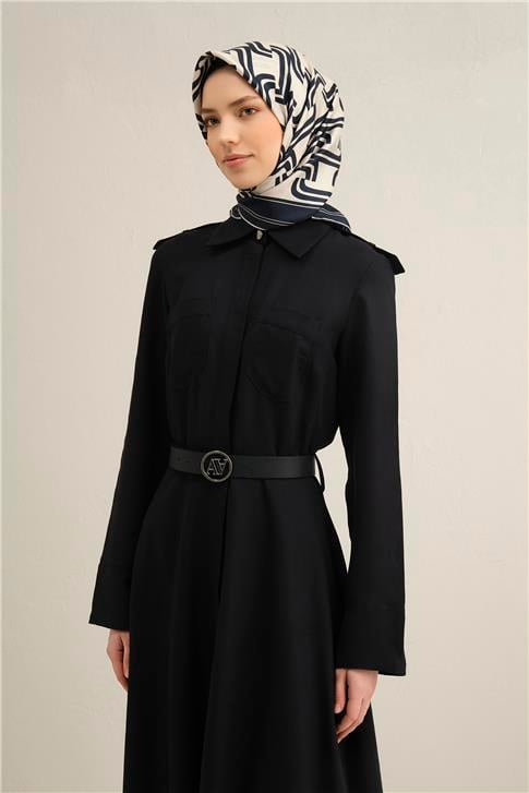 Armine Klasik Desenli Saf İpek Twill Eşarp 9343D 80