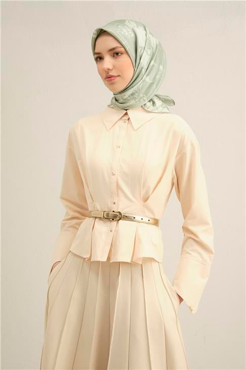 Armine Çiçek Desenli Saf İpek Sura Eşarp 9344D 37