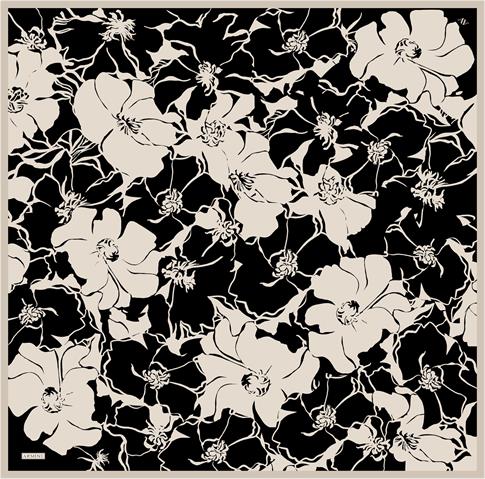 Armine Çiçek Desenli Saf İpek Sura Eşarp 9344D 39