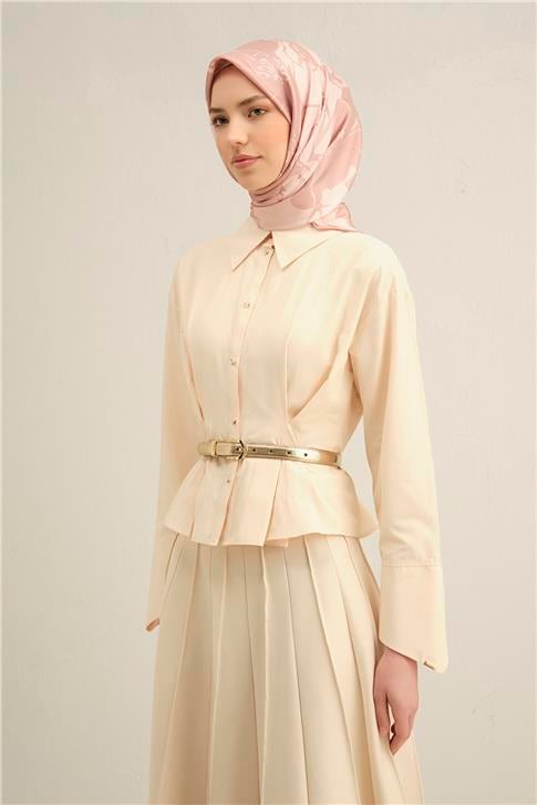 Armine Çiçek Desenli Saf İpek Twill Eşarp 9344D 32