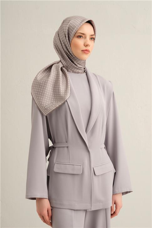 Armine Monogram Desenli Saf İpek Twill Eşarp 9345D 01