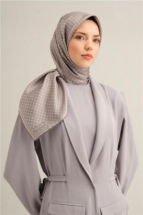 Armine Monogram Desenli Saf İpek Twill Eşarp 9345D 01