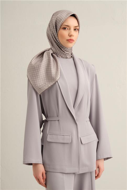 Armine Monogram Desenli Saf İpek Twill Eşarp 9345D 01