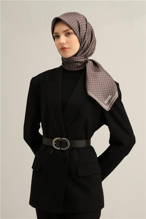 Armine Monogram Desenli Saf İpek Twill Eşarp 9345D 80