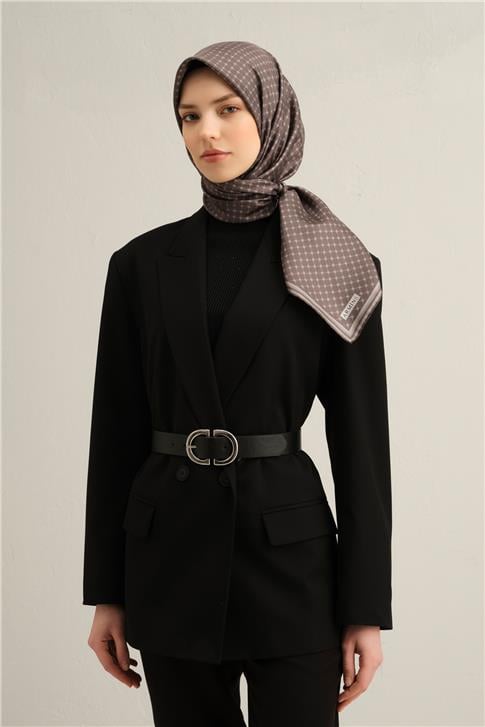 Armine Monogram Desenli Saf İpek Twill Eşarp 9345D 80