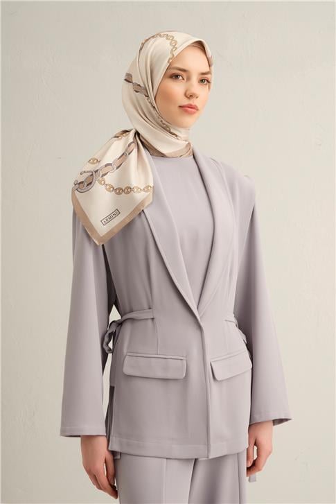 Armine Klasik Desenli Saf İpek Sura Eşarp 9346D 05
