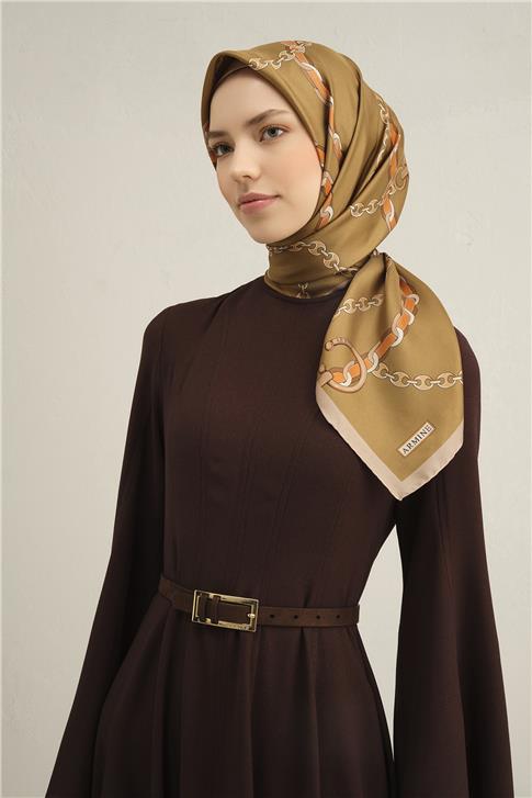 Armine Klasik Desenli Saf İpek Sura Eşarp 9346D 39
