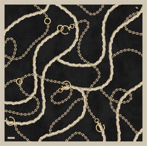 Armine Klasik Desenli Saf İpek Twill Eşarp 9346D 09