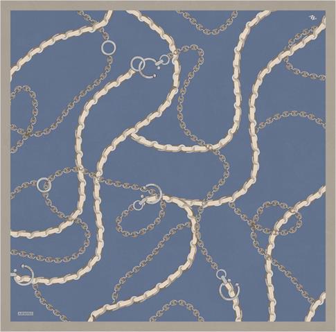 Armine Klasik Desenli Saf İpek Twill Eşarp 9346D 10