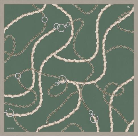 Armine Klasik Desenli Saf İpek Twill Eşarp 9346D 12 