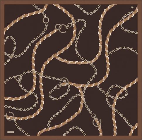 Armine Klasik Desenli Saf İpek Twill Eşarp 9346D 35 