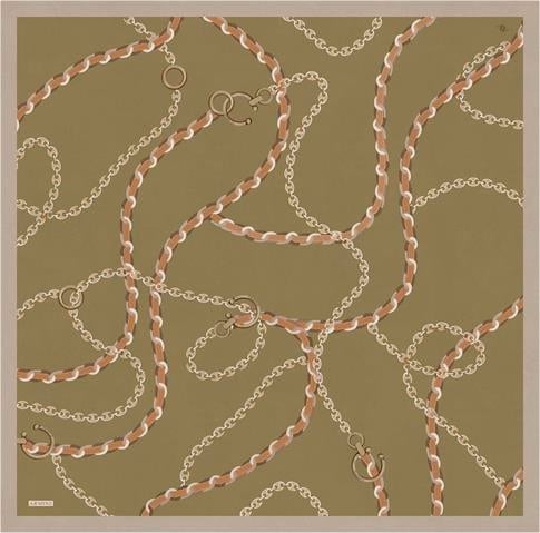 Armine Klasik Desenli Saf İpek Twill Eşarp 9346D 39 