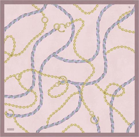 Armine Klasik Desenli Saf İpek Twill Eşarp 9346D 55