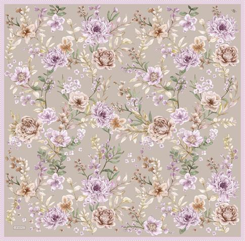 Armine Çiçek Desenli Saf İpek Sura Eşarp 9347D 34