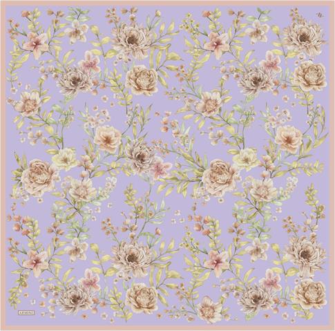 Armine Çiçek Desenli Saf İpek Sura Eşarp 9347D 50 