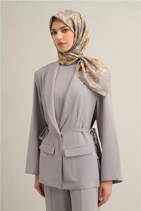Armine Çiçek Desenli Saf İpek Sura Eşarp 9347D 52