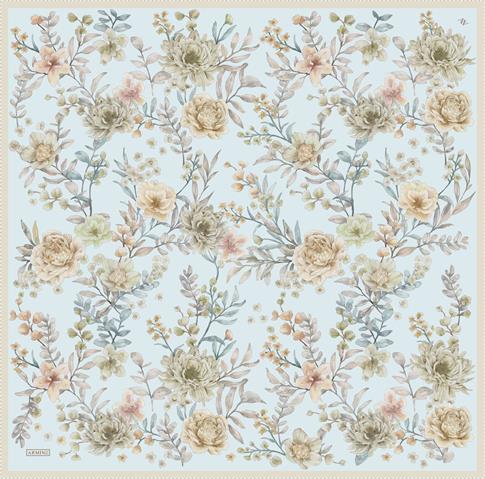 Armine Çiçek Desenli Saf İpek Sura Eşarp 9347D 80