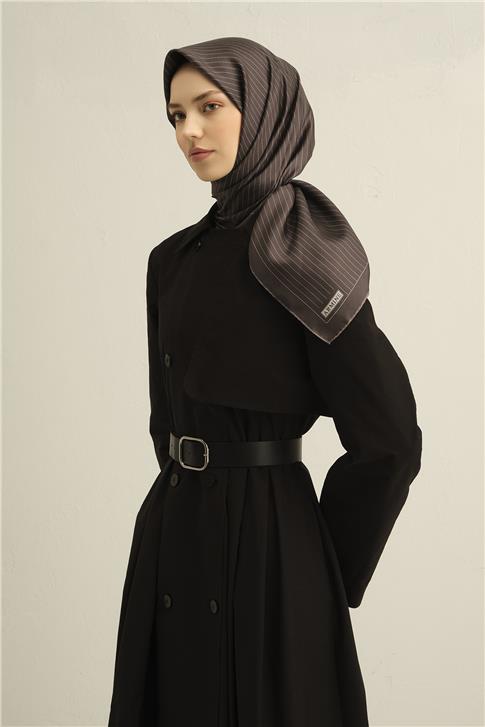 Armine Klasik Desenli Saf İpek Sura Eşarp 9348D 03