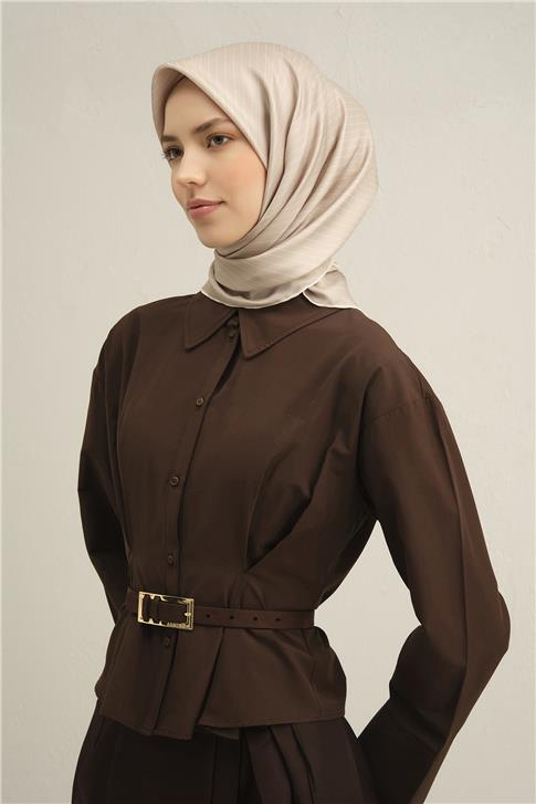 Armine Klasik Desenli Saf İpek Sura Eşarp 9348D 86