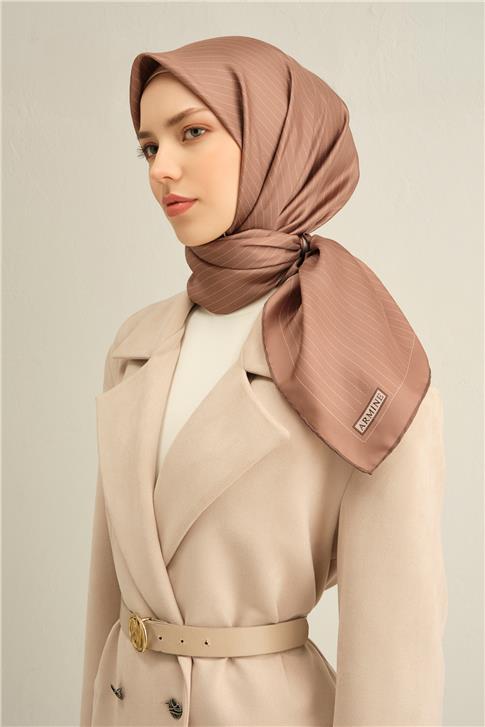 Armine Klasik Desenli Saf İpek Twill Eşarp 9348D 36
