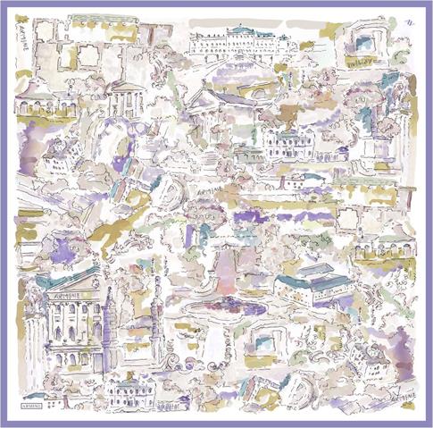 Armine Obje Desenli Saf İpek Sura Eşarp 9349D 03